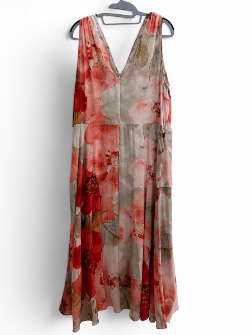 DKNY Donna Karan Floral Wrap Sleeveless Stretch Chiffon Midi Dress 14W NWT Plus - Picture 8 of 14